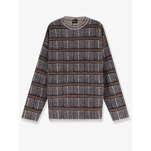 Giorgio Armani Men Over Striped Virgin Wool And Silk Sweater